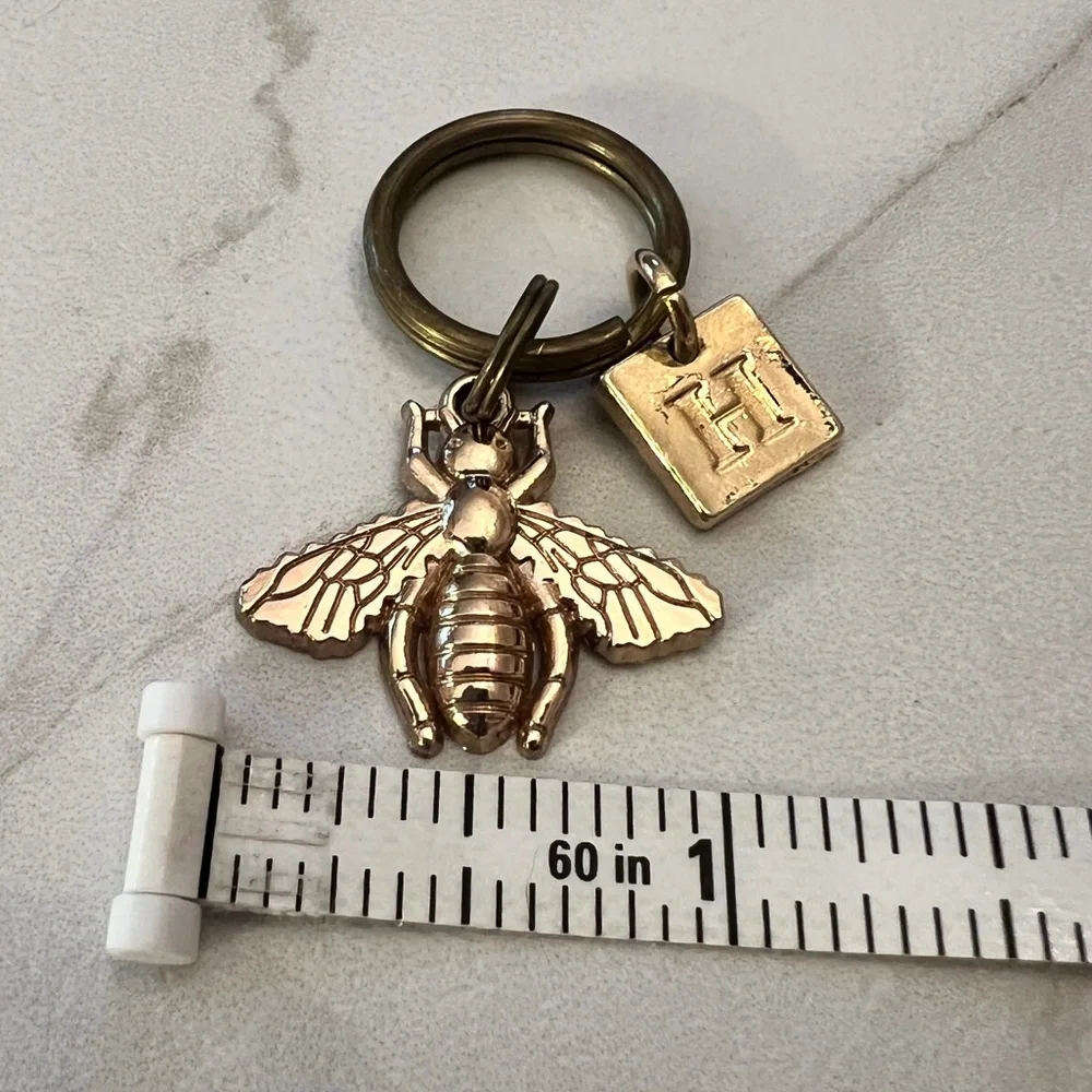 Gold Bee and Initial Charm